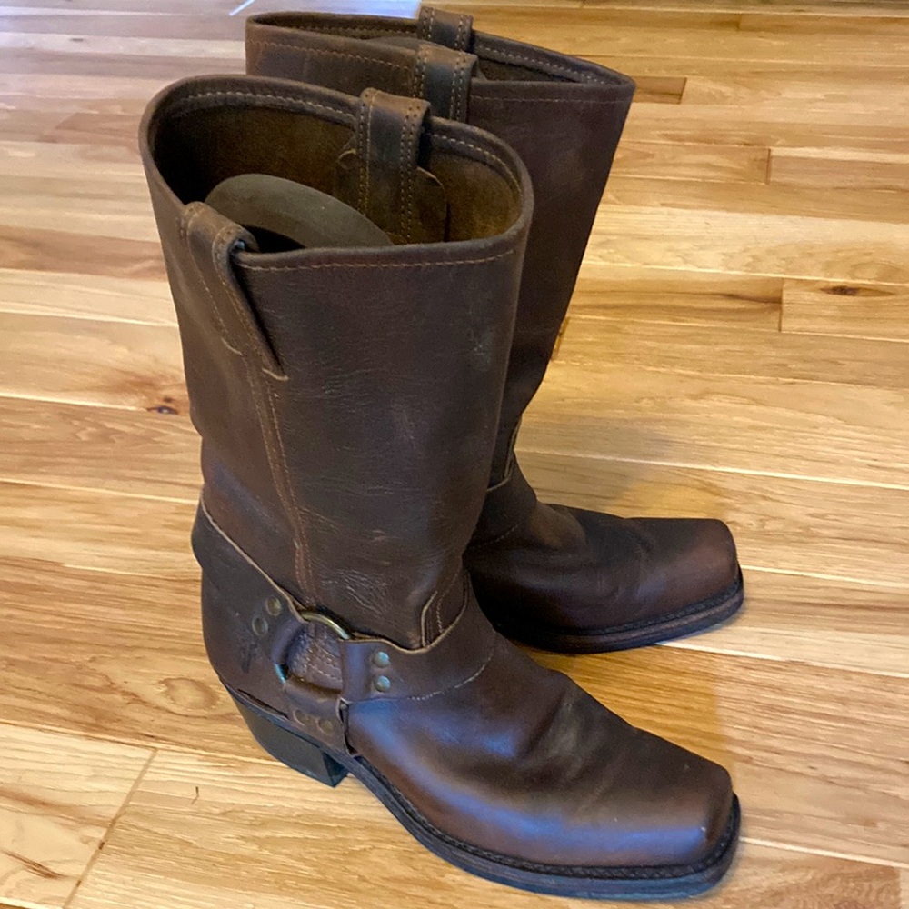 Frye 12R Harness Brown Boots Size 8